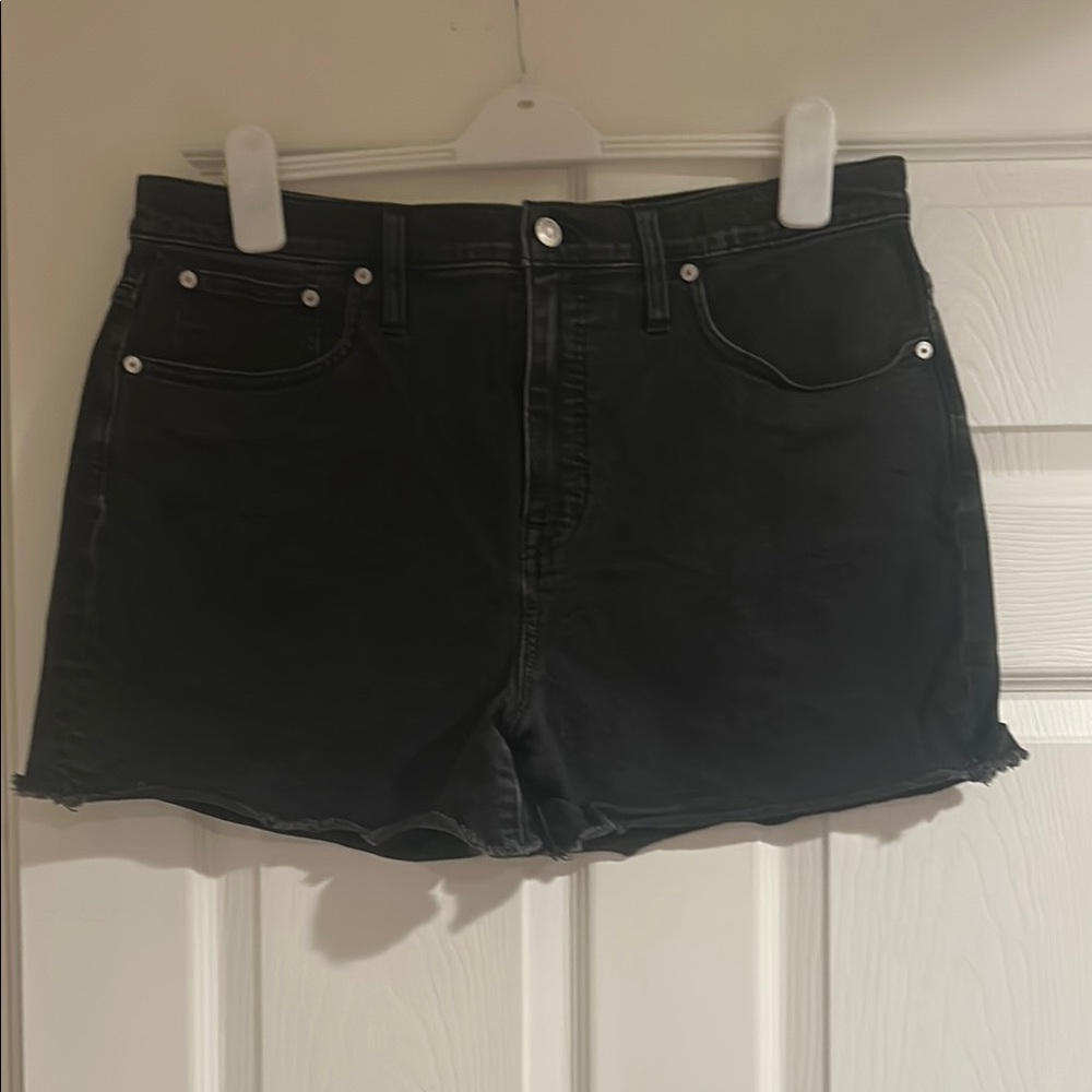 Madewell High Rise Black Denim Shorts